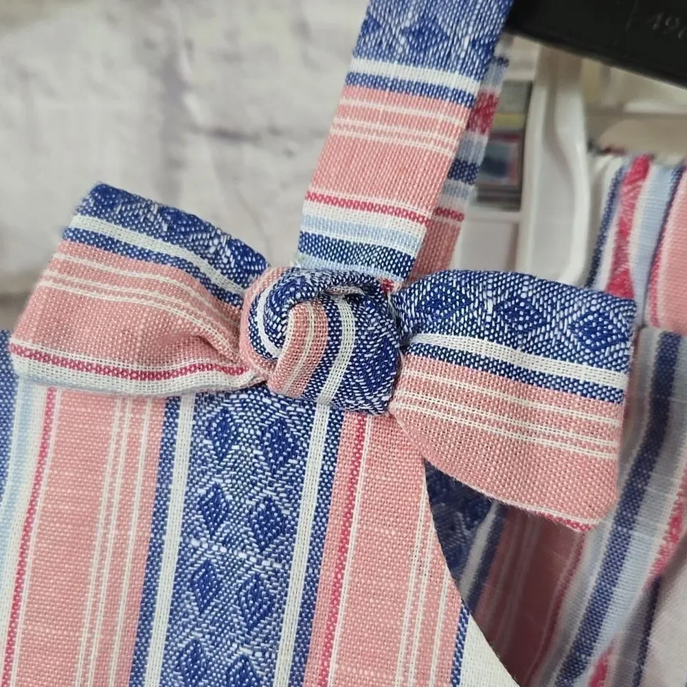 Bonnie Baby Americana Bow Stripe Woven 2pc Matching Short Set Girls Outfit 12M